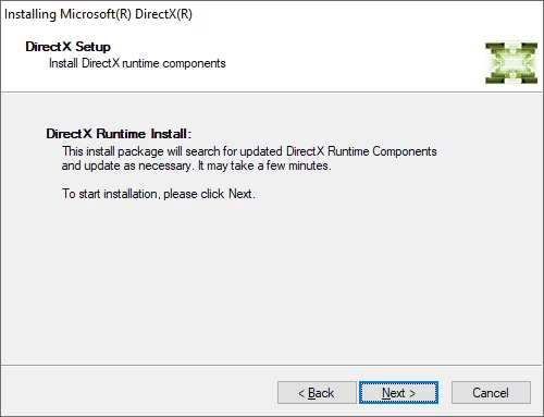 DirectX Runtime — zrzut ekranu 1
